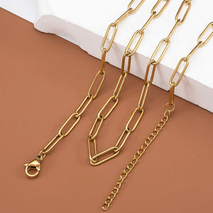 5pcs 4mm Stainless Steel Adjustable Cable Chain Necklace with Pendant