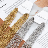 5pcs 4mm Stainless Steel Adjustable Cable Chain Necklace with Pendant