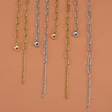 5pcs 4mm Stainless Steel Adjustable Cable Chain Necklace with Pendant