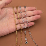5pcs 4mm Stainless Steel Adjustable Cable Chain Necklace with Pendant