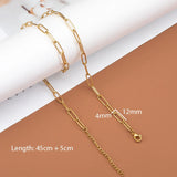 5pcs 4mm Stainless Steel Adjustable Cable Chain Necklace with Pendant