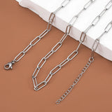 5pcs 4mm Stainless Steel Adjustable Cable Chain Necklace with Pendant