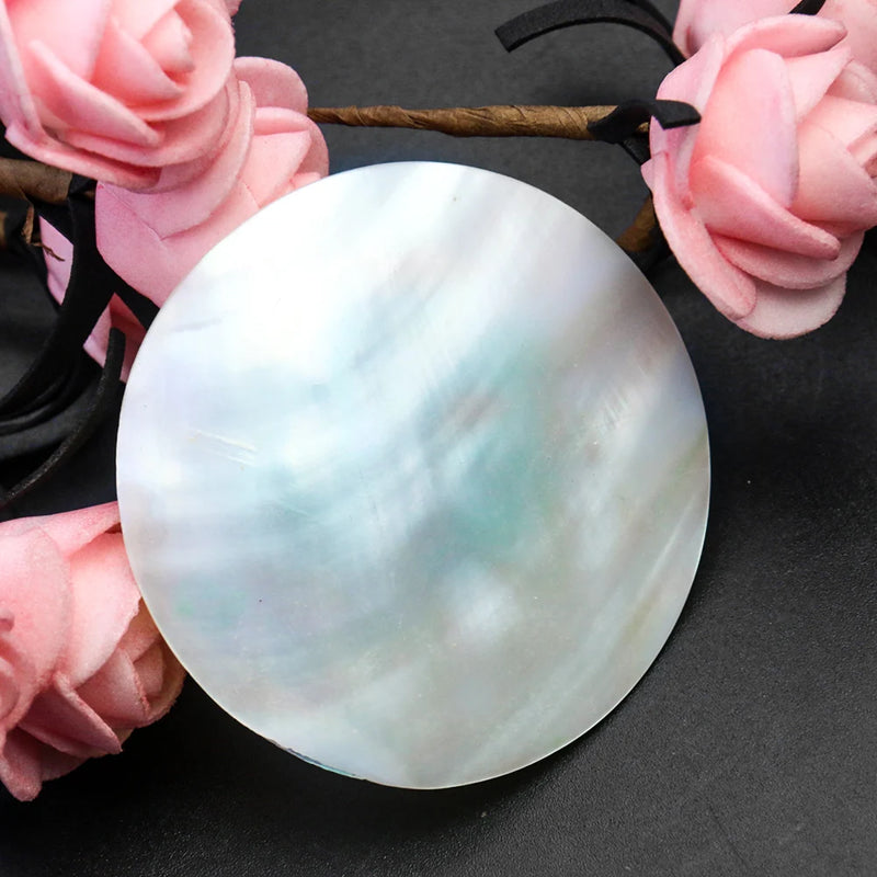 5pcs 50mm Shell Round Disc Pendant Mother of Pearl DIY Jewelry Making