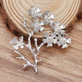 5pcs 52x44mm Hollow Flower Vine Leaf Branch Charms Jewelry DIY