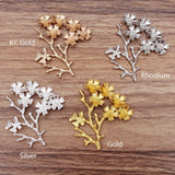 5pcs 52x44mm Hollow Flower Vine Leaf Branch Charms Jewelry DIY