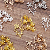 5pcs 52x44mm Hollow Flower Vine Leaf Branch Charms Jewelry DIY
