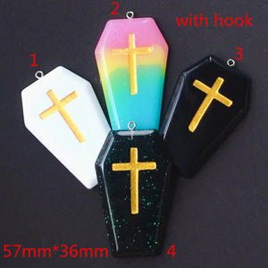 5pcs Coffin Planchette Charms Resin Cabochons DIY Accessory