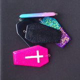 5pcs Coffin Planchette Charms Resin Cabochons DIY Accessory