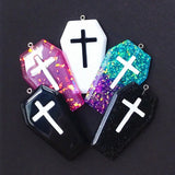 5pcs Coffin Planchette Charms Resin Cabochons DIY Accessory