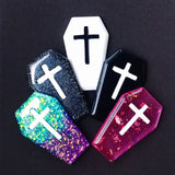 5pcs Coffin Planchette Charms Resin Cabochons DIY Accessory