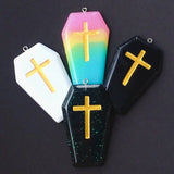 5pcs Coffin Planchette Charms Resin Cabochons DIY Accessory