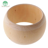 5pcs Unfinished Wide Wooden Bangles Bracelet