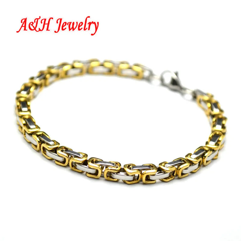 5pcs 5mm Stainless Steel Bracelets Men Women