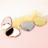 5pcs Heart Blank Compact Mirror Metal Cosmetic Mirror DIY Make-up Tools
