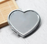 5pcs Heart Blank Compact Mirror Metal Cosmetic Mirror DIY Make-up Tools