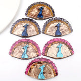 5pcs Peacock Brooch Base Acrylic Animal Party Christmas DIY Jewelry Making