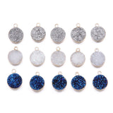 5pcs 6mm Round Crystal Agates Pendant 2mm-13mm Hole Natural Stone Necklace