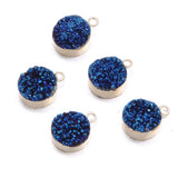 5pcs 6mm Round Crystal Agates Pendant 2mm-13mm Hole Natural Stone Necklace