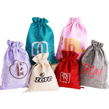 Small Jute Bracelet Jewelry Packaging Bag Linen Drawstring Gift Pouch