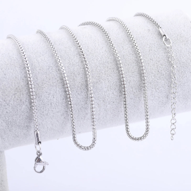 5pcs Long Stainless Steel Charm Necklace Chains for Jewelry Making
