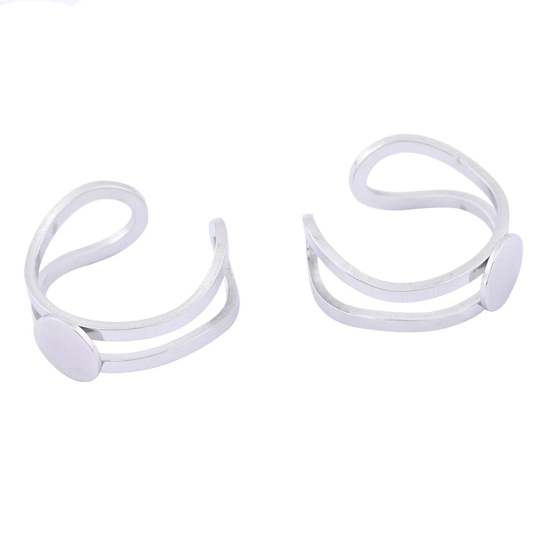 5pcs Adjustable Stainless Steel Ring Base Blanks for DIY Finger Rings