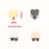5pcs Heart Beads Gold-Plate Stainless Steel Spacer for DIY Jewelry