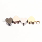 5pcs Heart Beads Gold-Plate Stainless Steel Spacer for DIY Jewelry