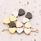 5pcs Heart Beads Gold-Plate Stainless Steel Spacer for DIY Jewelry