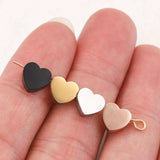 5pcs Heart Beads Gold-Plate Stainless Steel Spacer for DIY Jewelry