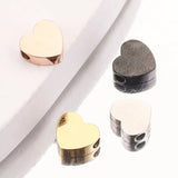 5pcs Heart Beads Gold-Plate Stainless Steel Spacer for DIY Jewelry
