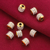5pcs 8mm Stainless Steel Rhinestone Round Tube Beads Crystal for Jewelry Making