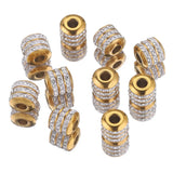 5pcs 8mm Stainless Steel Rhinestone Round Tube Beads Crystal for Jewelry Making