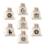 Christmas Santa Claus Gift Bag Drawstring Packaging Linen Bags
