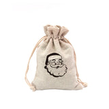 Christmas Santa Claus Gift Bag Drawstring Packaging Linen Bags