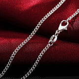 5pcs 925 Sterling Silver Necklace 2MM Sideways Silver Chain DIY With Chain Clavi