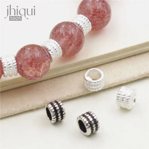 5pcs 925 Sterling Silver Spacer Beads for Bracelet Necklace DIY Jewelry Making