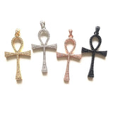 5pcs ANKH Cross Pendants Charms for Women Micro Pave Bracelet Necklace Making
