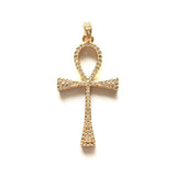 5pcs ANKH Cross Pendants Charms for Women Micro Pave Bracelet Necklace Making