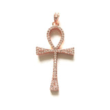 5pcs ANKH Cross Pendants Charms for Women Micro Pave Bracelet Necklace Making