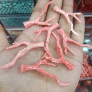 5pcs 48mm Pink Synthetic Coral Branch Pendant DIY Necklace Earring