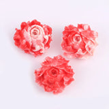 5pcs Acrylic Carved Flower Loose Beads for DIY Jewelry Making