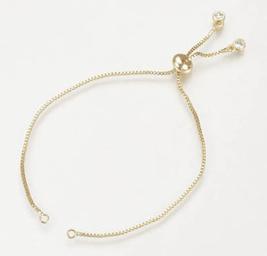 5pcs Adjustable Brass Slider Charm Bracelets for Women DIY Jewelry Making