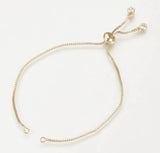 5pcs Adjustable Brass Slider Charm Bracelets for Women DIY Jewelry Making
