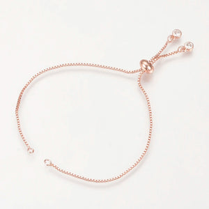 5pcs Adjustable Brass Slider Charm Bracelets for Women DIY Jewelry Making