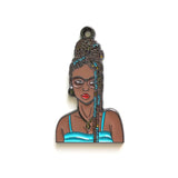 5pcs African Girl Enamel Charm Pendants for Jewelry Making