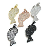5pcs Afro Baby Girls Charms Pendant CZ Paved Jewelry Accessories