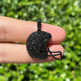 Football Player Helmet Charm Pendant with Cubic Zirconia for Necklace Bracelets