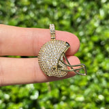 Football Player Helmet Charm Pendant with Cubic Zirconia for Necklace Bracelets