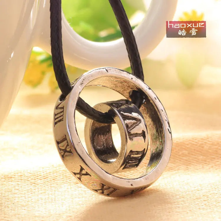 Roman Numerals Pendant Necklace Set Chain Statement Colar Choker