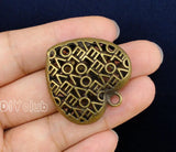 5pcs Antique Bronze 3D Hollow Heart Charms Pendant Jewelry Making